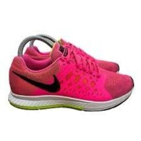 Nike Women's Size 9.5 Zoom Pegasus Running Shoes Bright Neon Pink Athletic Gym - Picture 2 of 11